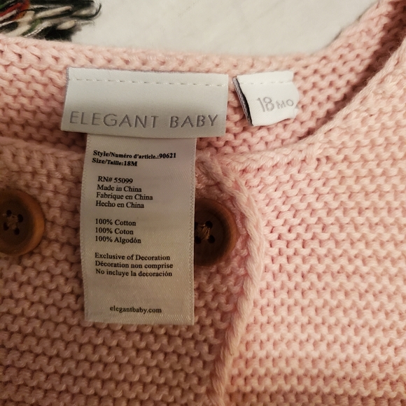 Elegant Baby Pink Grey Chunky Sweater 18mo NWOT - Picture 9 of 9